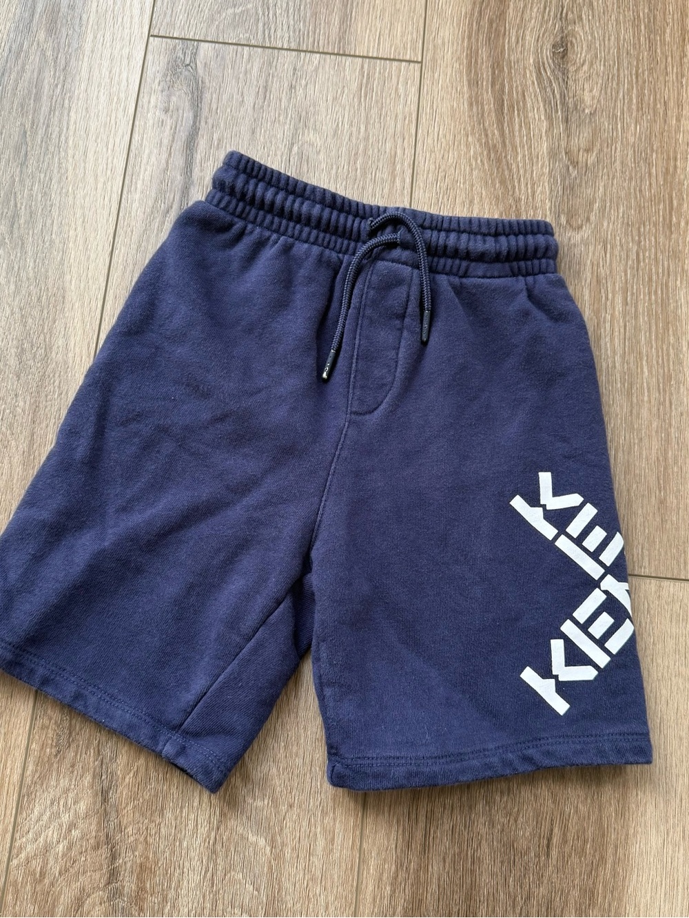 Navy KENZO Kids Fleece Shorts with White Logo Size 3A (3t)